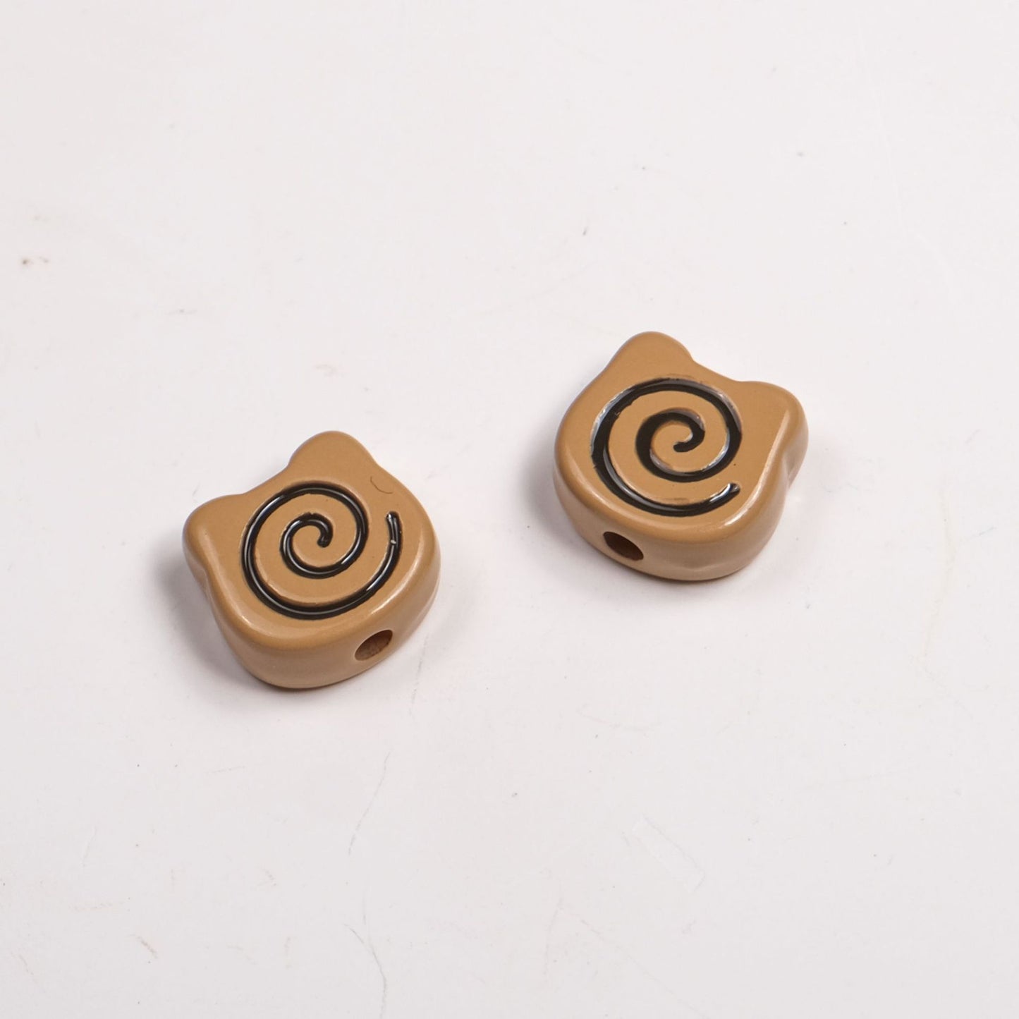 Painted Spiral Bear Acrylic Beads 11mm Colorful Glossy 50pcs 7