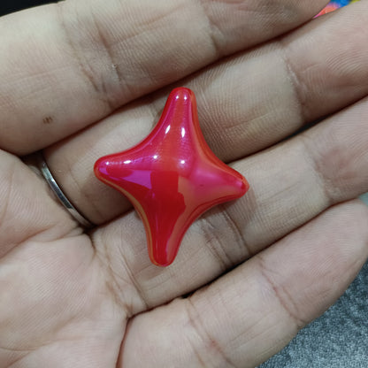 UV Plating Cross Shaped Star Acrylic Beads 25mm Glossy Colorful 100pcs 9