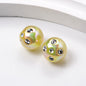 Plated Round Acrylic Beads 16mm UV Rhinestone Embedded 50pcs 9