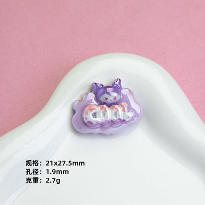 Plating Sanrio Character Word Sign Resin Beads Glossy Cloud Shape 10pcs 7