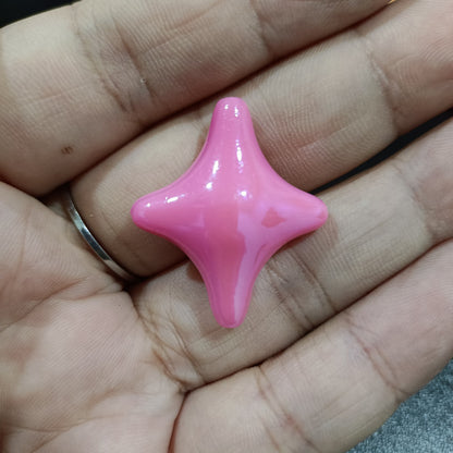 UV Plating Cross Shaped Star Acrylic Beads 25mm Glossy Colorful 100pcs 8