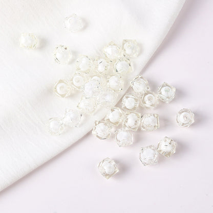 Faceted Acrylic Sago Beads 8-10mm Glossy Translucent 100pcs 24