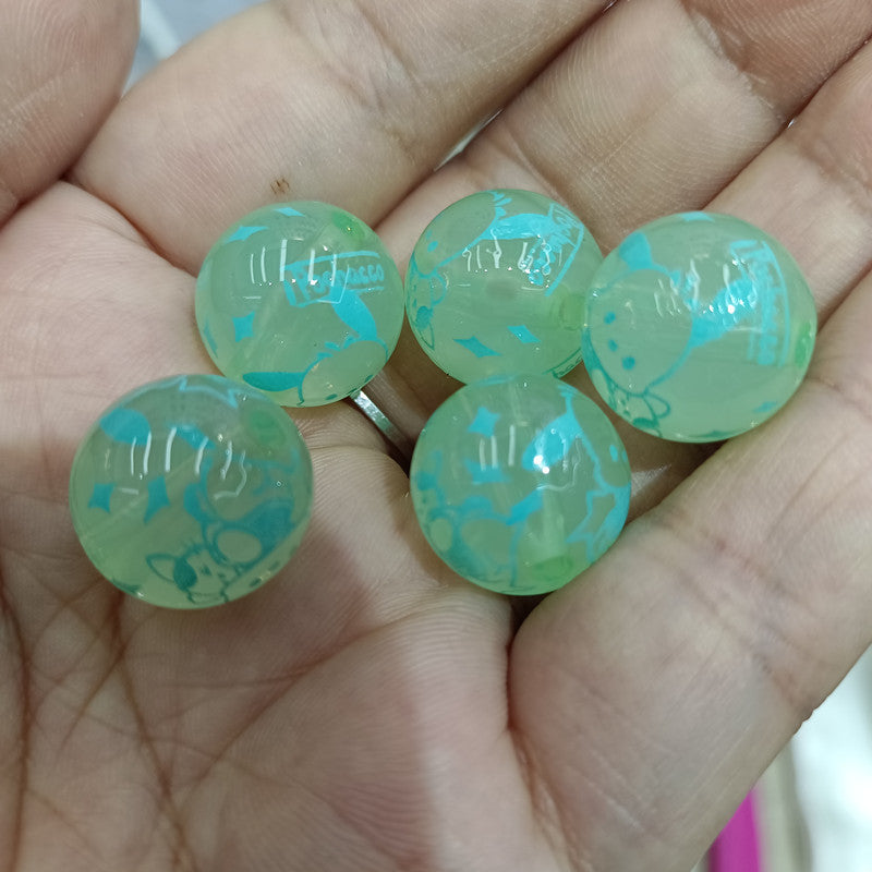 Transparent Round Acrylic Beads 16mm Jelly Color Sanrio Printed 100pcs 5