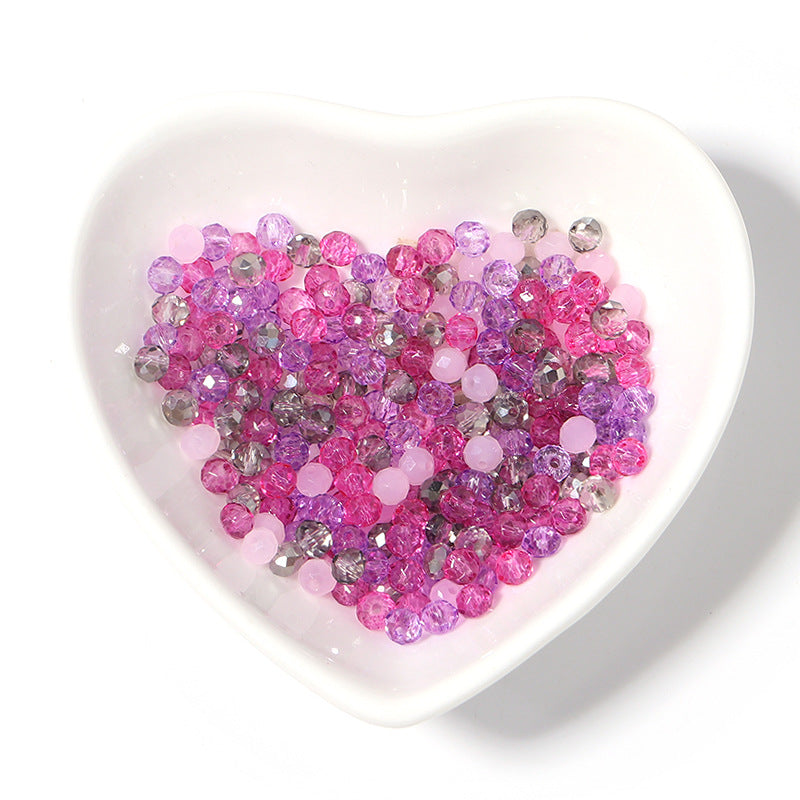 Seed Glass Beads 4mm Colored Transparent Faceted 200pcs 12