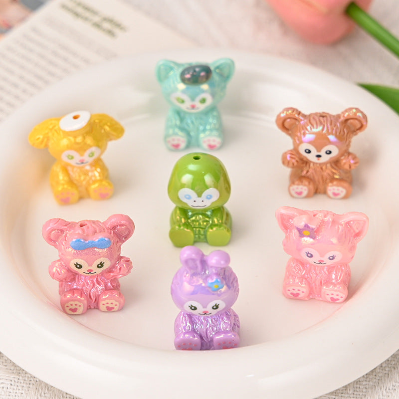 3D Disney LinaBel Series Resin Beads Playful Pastel Focal 10pcs 3