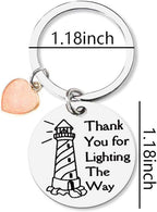 Lighthouse Keychain Stainless Steel with Peach Heart Charm 5