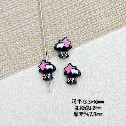 Bouquet and Heart Gift Box Metal Beads 13mm 16mm Pastel Painted 10pcs 11