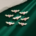 Angel Wing Metal Beads 25mm Colorful Baking Painted 10pcs 6