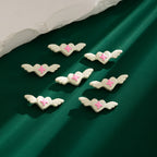 Angel Wing Metal Beads 25mm Colorful Baking Painted 10pcs 6