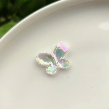 Transparent Butterfly Acrylic Beads 12.4-33mm AB Plating 50pcs 7