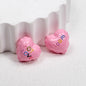 Balloon Heart Acrylic Beads 19mm Glossy Colorful Lettering 10pcs 10