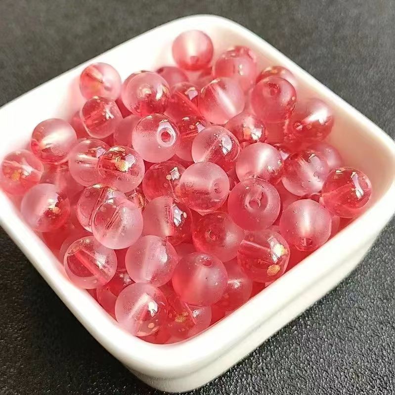 Frosted Round Glass Beads 8mm Pastel Matte Colors 50pcs 14