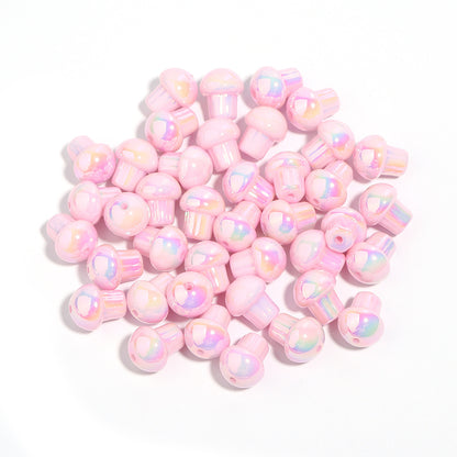 Candy Color Mushroom Acrylic Beads 13mm Glossy Iridescent 10pcs 8