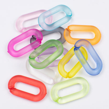 Matte Clear Acrylic Open Chain Links 20mm Colorful 100pcs 4