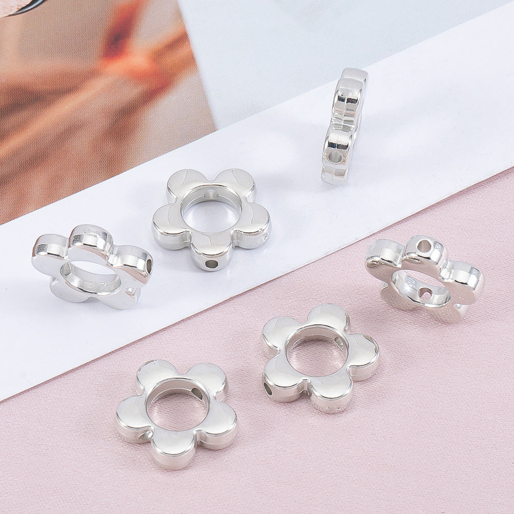 Hollow Geometry Acrylic Beads CCB Plastic Star Heart Flower 100pcs 11