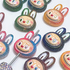 Glow in Dark Gradient Bunny Resin Beads 26-35mm Textured Ears 50pcs
