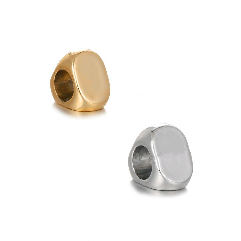 Triangular Metal Beads 9mm Smooth Large Hole Zinc Alloy 10pcs 5