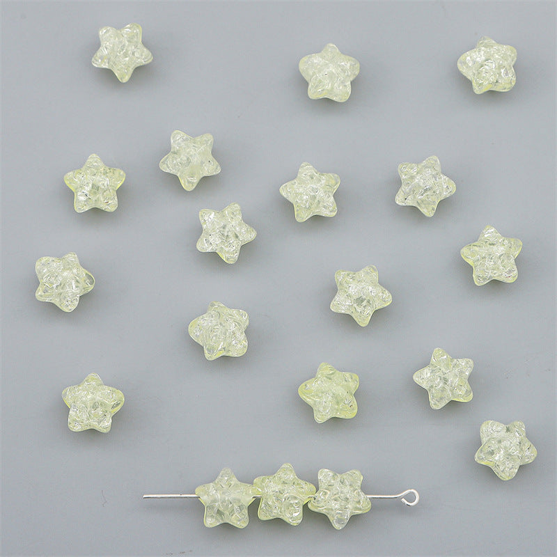 Crackle Star Acrylic Beads 11mm Translucent Glossy 100pcs 13