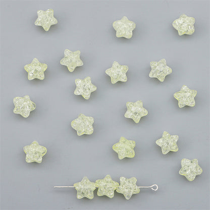 Crackle Star Acrylic Beads 11mm Translucent Glossy 100pcs 13