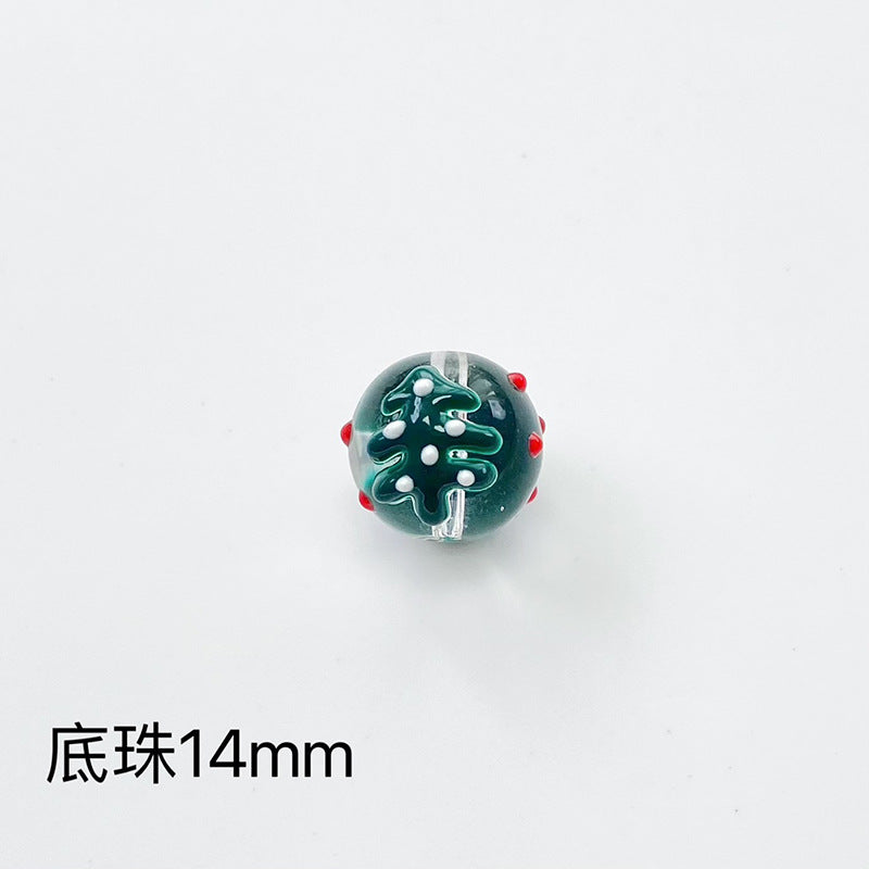 Hand Painted Christmas Enamel Glass Beads 12mm 14mm 1pc 3