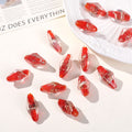Lampwork Glass Beads Rhombus 24mm Silver Foil Filled Dyed Core 10pcs 6