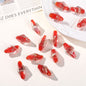 Lampwork Glass Beads Rhombus 24mm Silver Foil Filled Dyed Core 10pcs 6