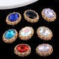 Double-Sided Heart Rhinestone Beads 24mm Vintage Alloy 10pcs 30