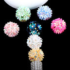 Flower Cluster Clay Beads 20mm Colorful Pastel Rhinestone 6pcs 3
