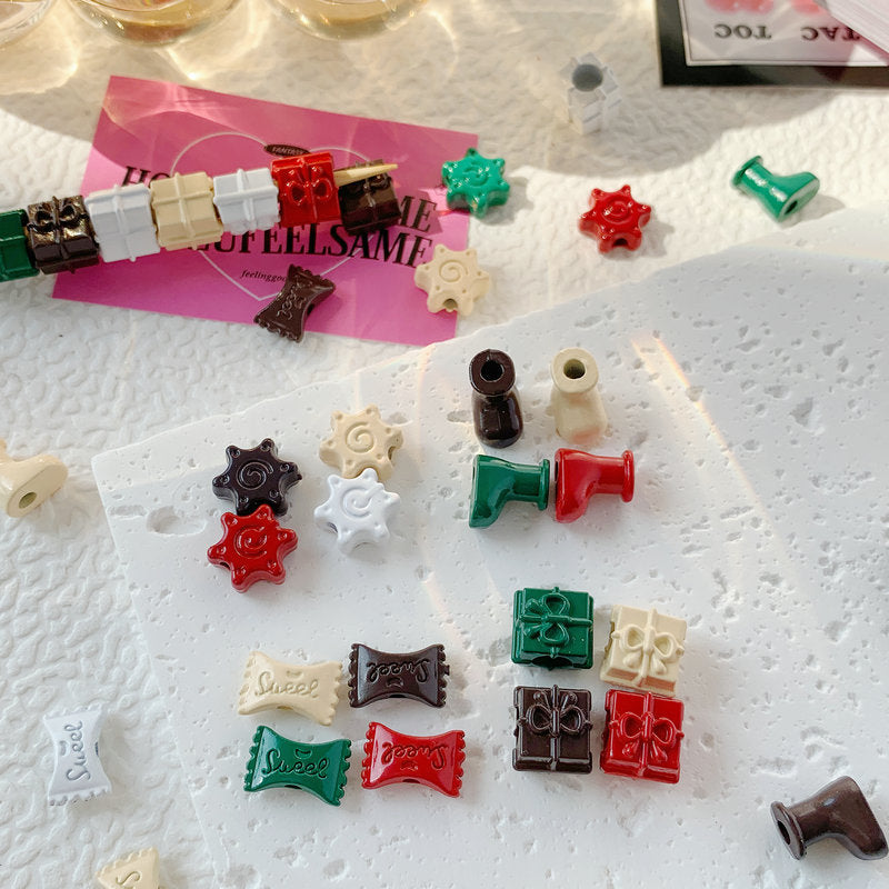 Christmas Series Metal Beads Baking Painted Alloy 20pcs 3