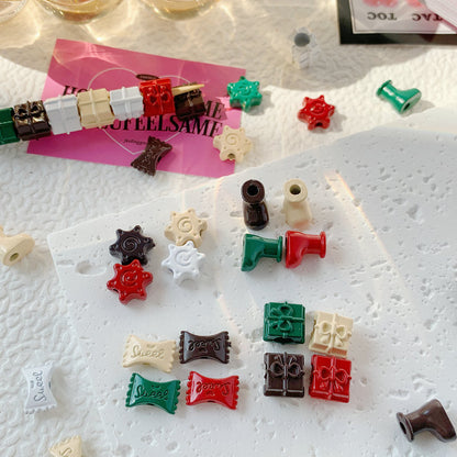 Christmas Series Metal Beads Baking Painted Alloy 20pcs 3