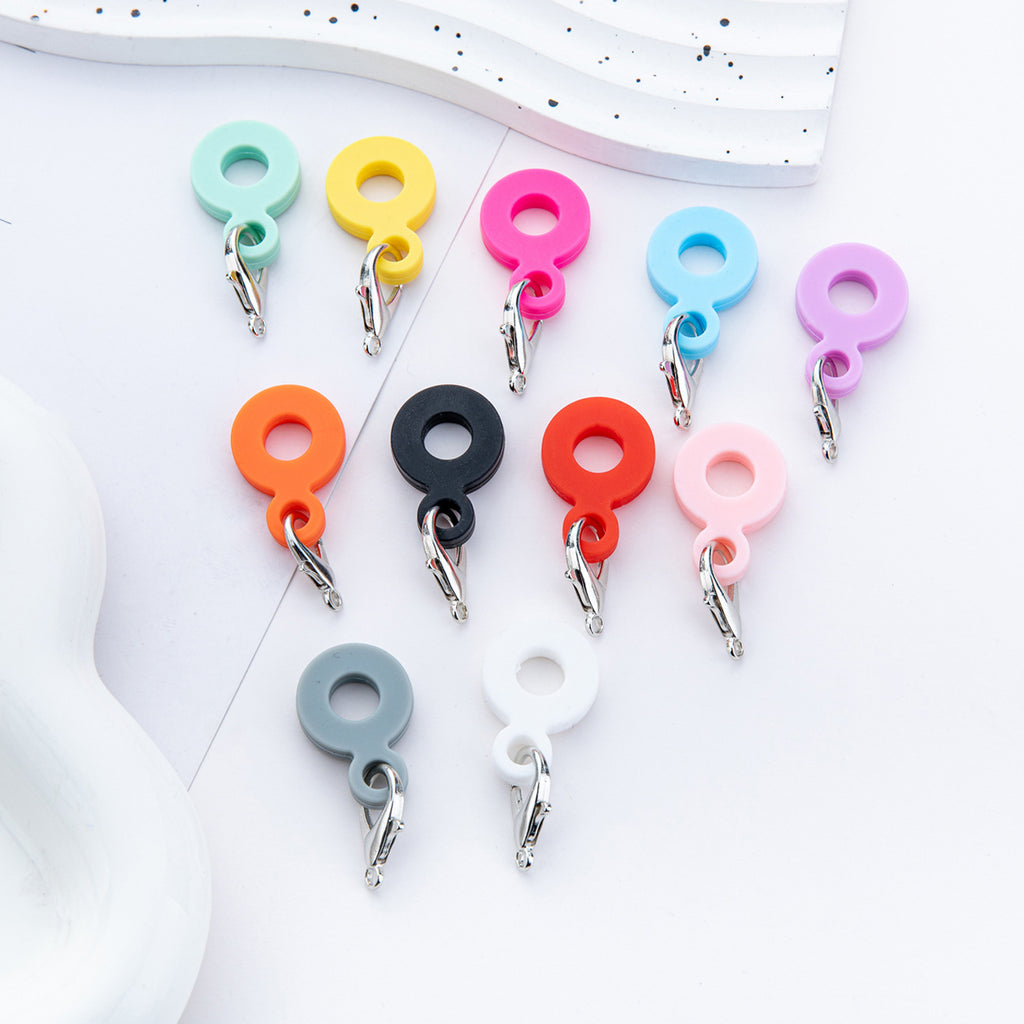 Beadable Silicone Tumbler Straw Holder Colorful Electroplated 1pc