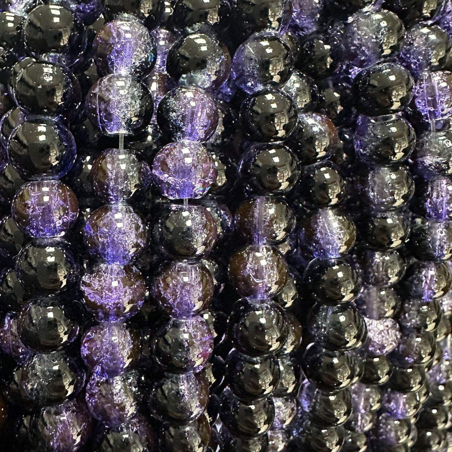 Crackle Glass Beads Round 8mm Dual Color Explosion 10 Strands 28