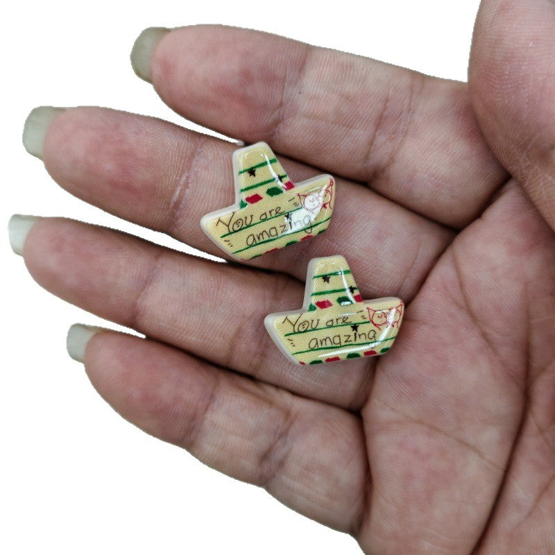 Painted Boat Acrylic Beads 22mm You Are Amazing Script 100pcs 5