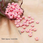 Flower Clay Beads 10mm Pink Plum Polymer 100pcs 3