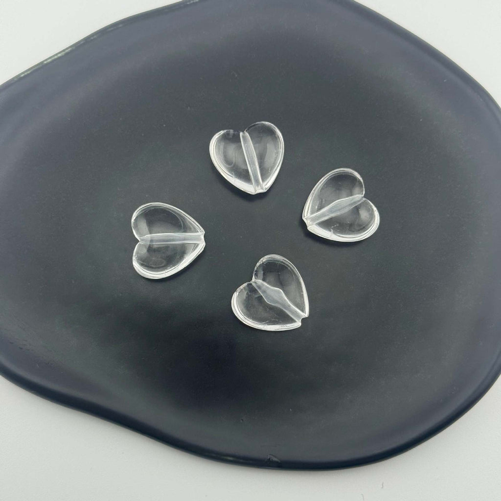 Clear Heart Acrylic Beads 17mm Transparent 40pcs 3