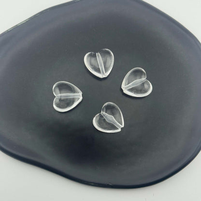 Clear Heart Acrylic Beads 17mm Transparent 40pcs 3