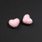 Plaid and Splashed Ink Pattern Heart Acrylic Beads 18mm 20pcs 14