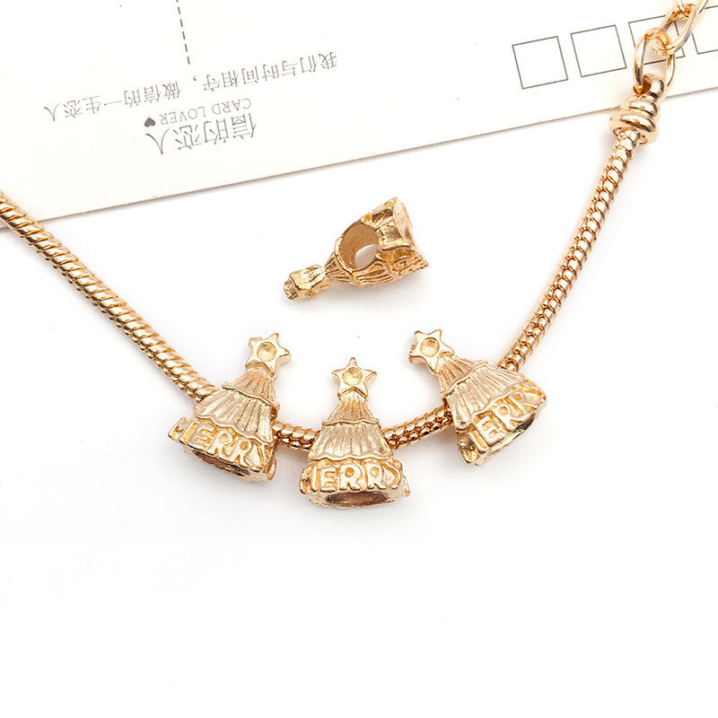 Large Hole Metal Beads Antique KC Gold Alloy Symbols 30pcs 20