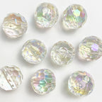 Transparent Football Faceted Acrylic Beads 14-16mm UV Plating 50pcs 6