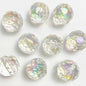 Transparent Football Faceted Acrylic Beads 14-16mm UV Plating 50pcs 6