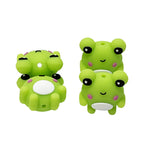 Silicone 3D Focal Beads Frog Smiling Front Facing 20pcs 4