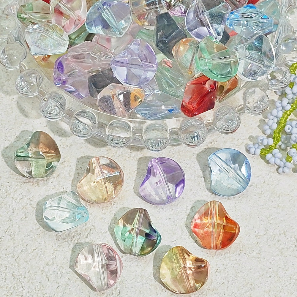 Irregular Moonstone Glass Beads 14mm Clear Pastel Mixed Colors 50pcs