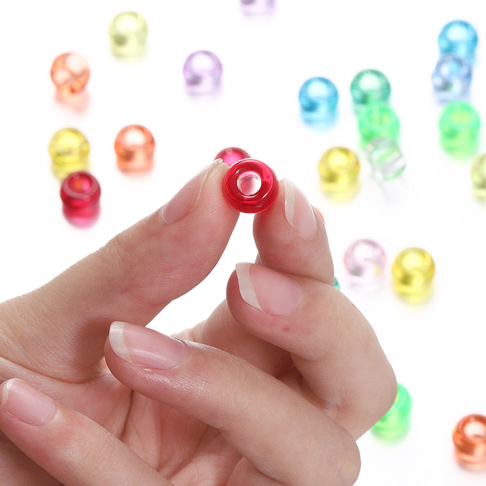 Clear Pony Beads 9mm Large Hole Translucent Plastic 300pcs 3