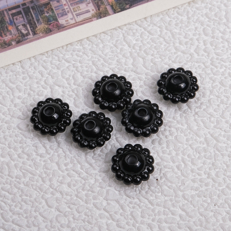 Acrylic Flower Spacer Beads 9mm Baking Painted 100pcs 3
