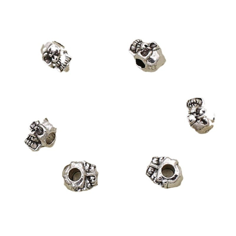 Alloy Skull Spacer Beads 8mm Tibetan Silver Tone 100pcs 5