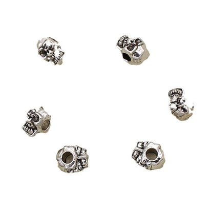 Alloy Skull Spacer Beads 8mm Tibetan Silver Tone 100pcs 5