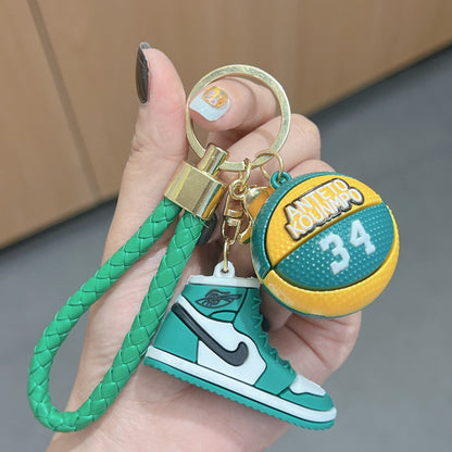 Basketball Shoe Keychain PVC Mini Sneaker Purple Yellow Black 9