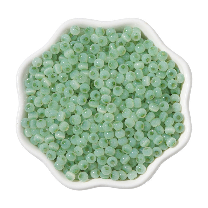 Cat Eye Jade Ice Seed Glass Beads 4mm Soft Pastel Translucent 150pcs 14