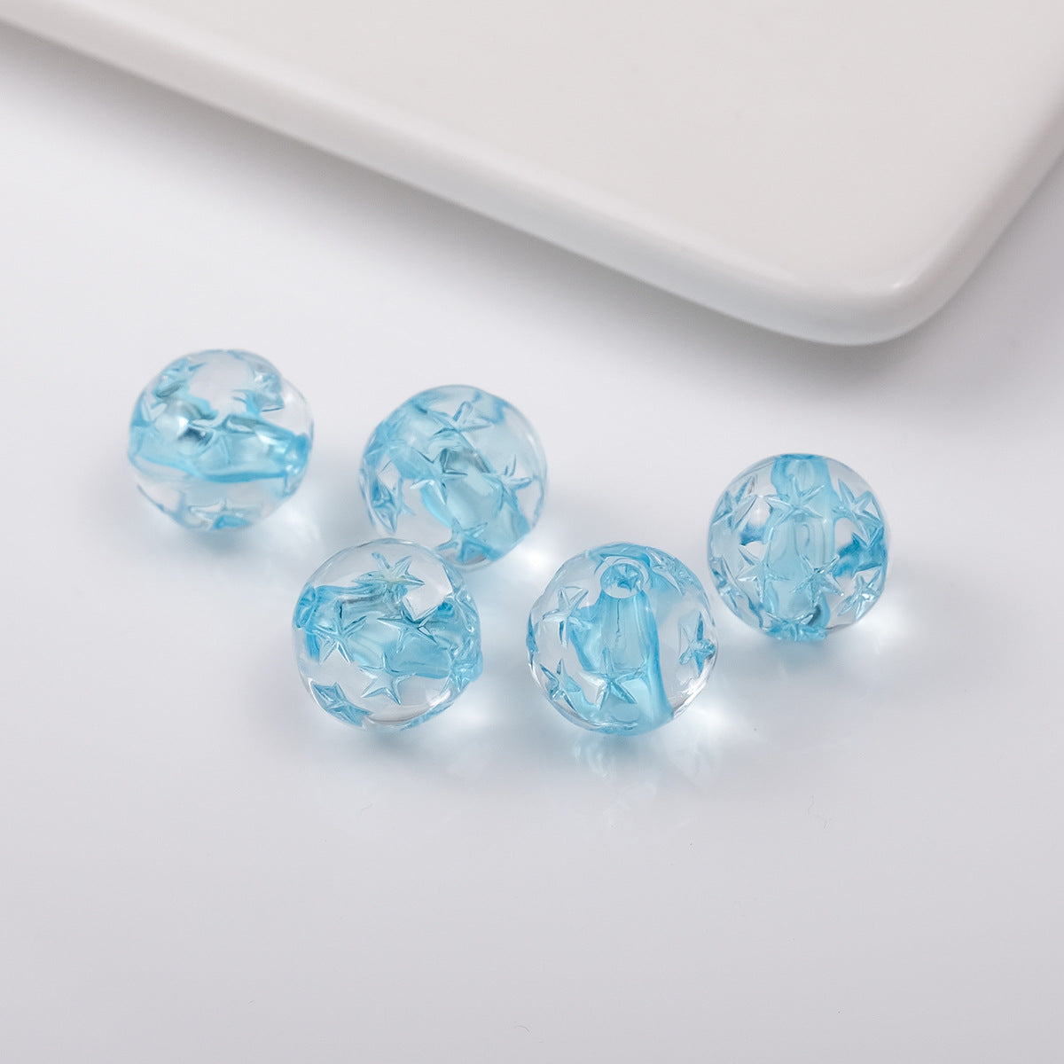 Transparent Star Core Acrylic Beads 9.8mm Colorful Mixed 200pcs 11