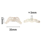 Plating Angel Wings Acrylic Beads 13x35mm Imitation Pearl 50pcs 4